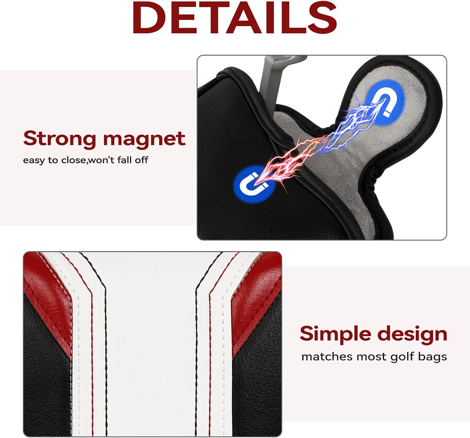 Thumbnail 4 de Golf Club Wood Head Covers PU Leather