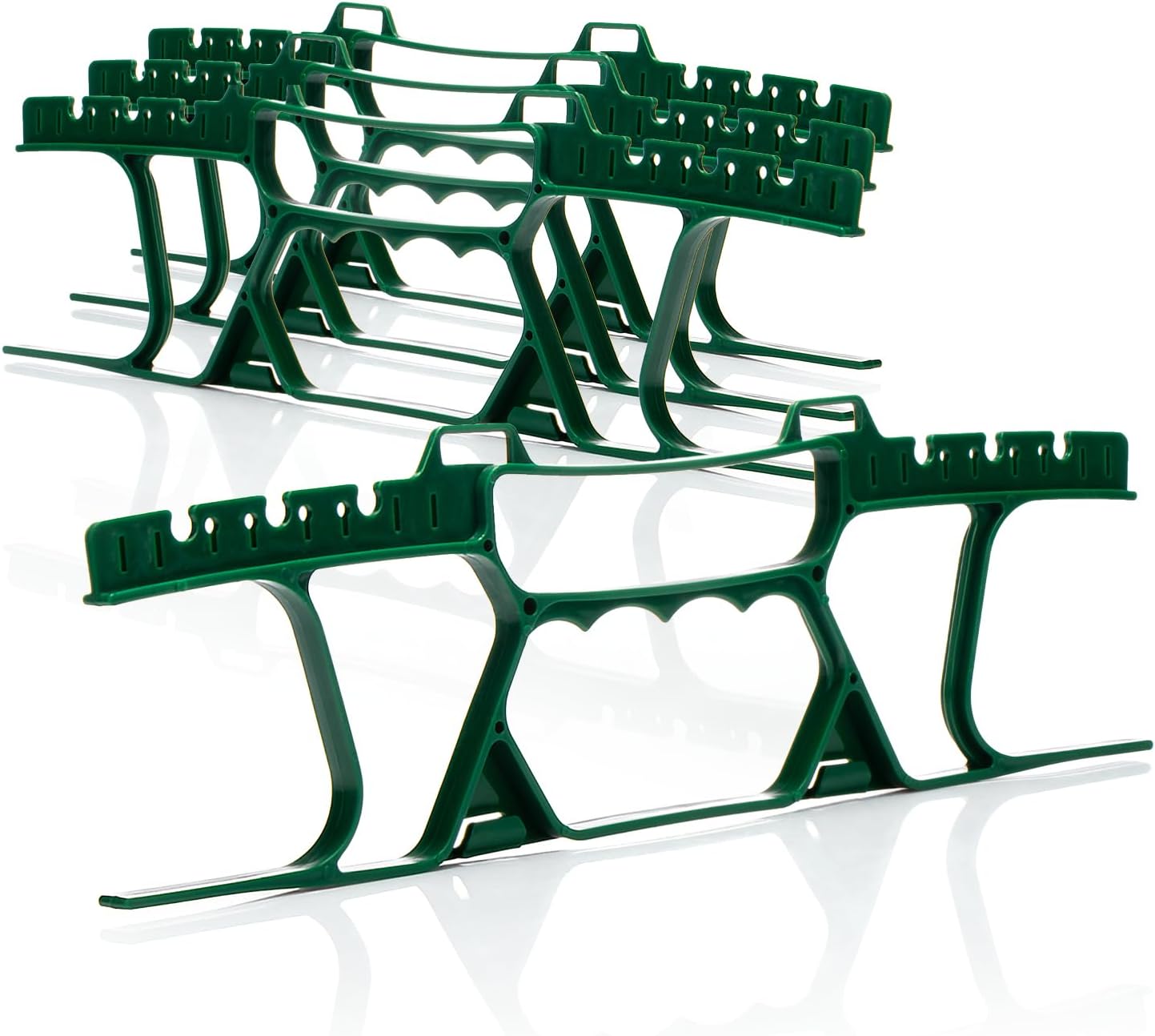 COM-FOUR® set da 4 avvolgicavo in plastica con impugnatura e gancio per lucine, corde e fili