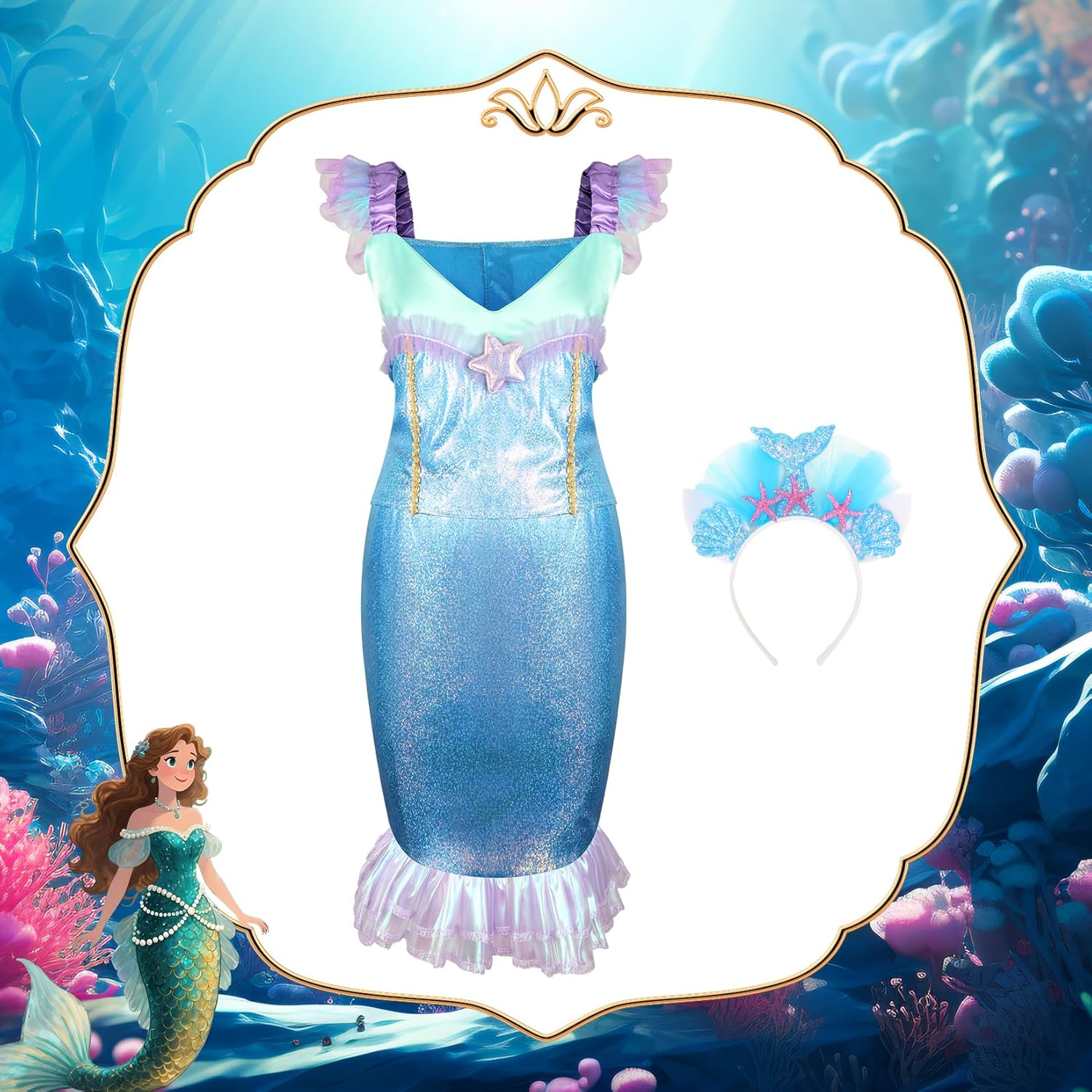 Thumbnail 3 de HAMSILY Princess Dress Up Costume for Girls 3-6