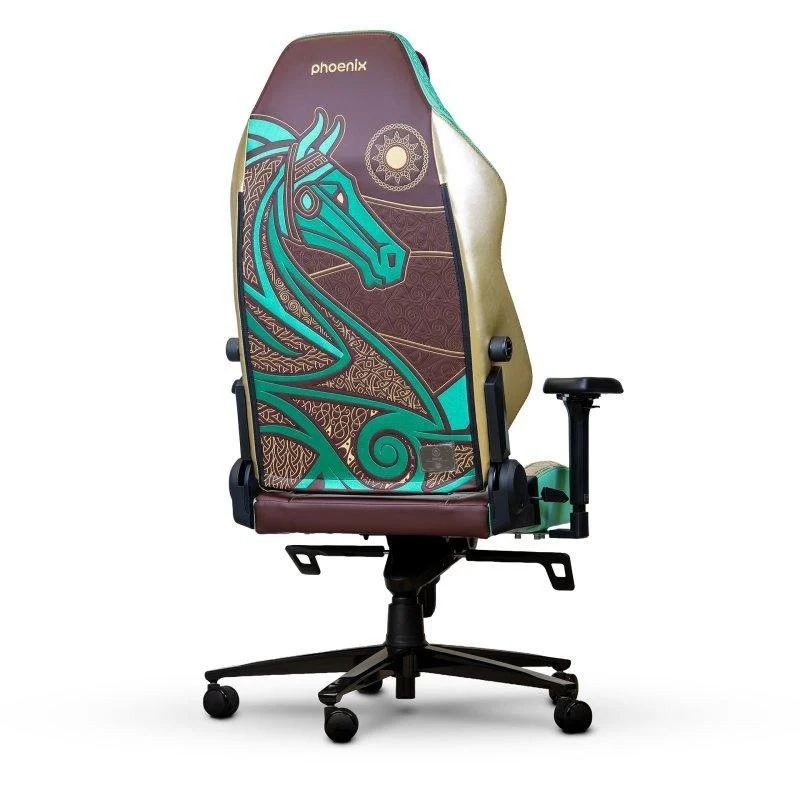 Detalle 2 de Phoenix Monarch Edición Rohan XL: silla gaming premium con cuero napa y terciopelo
