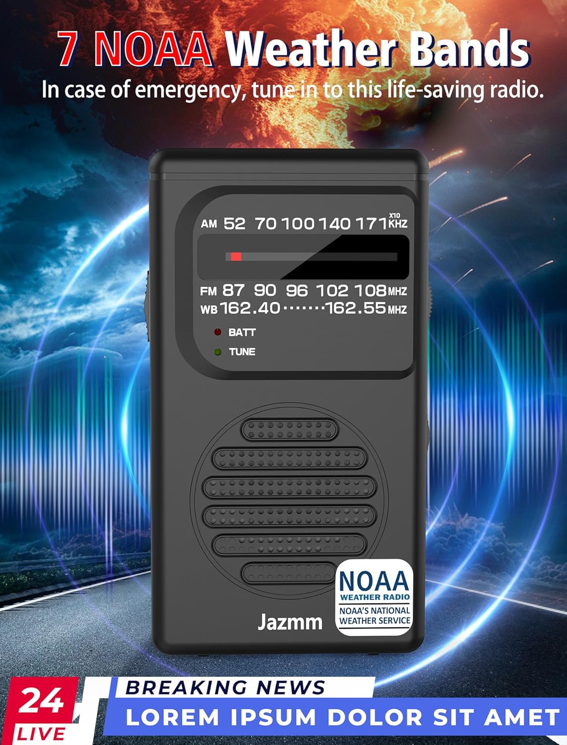 Detalle 1 de Pocket NOAA Weather Radio 3W Speaker