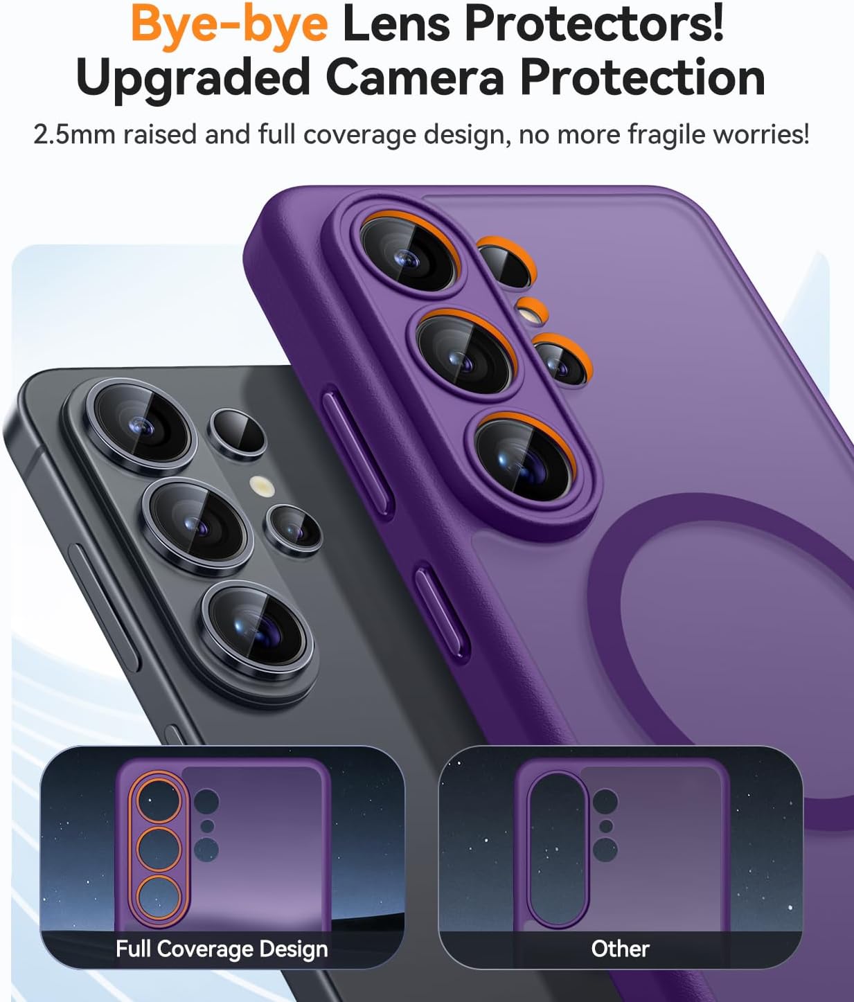 Detalle de CANSHN Custodia Magnetica per Samsung Galaxy S26 Ultra 6.9" - Protezione Fotocamera, Doppio Strato TPU/PC, Viola Profondo