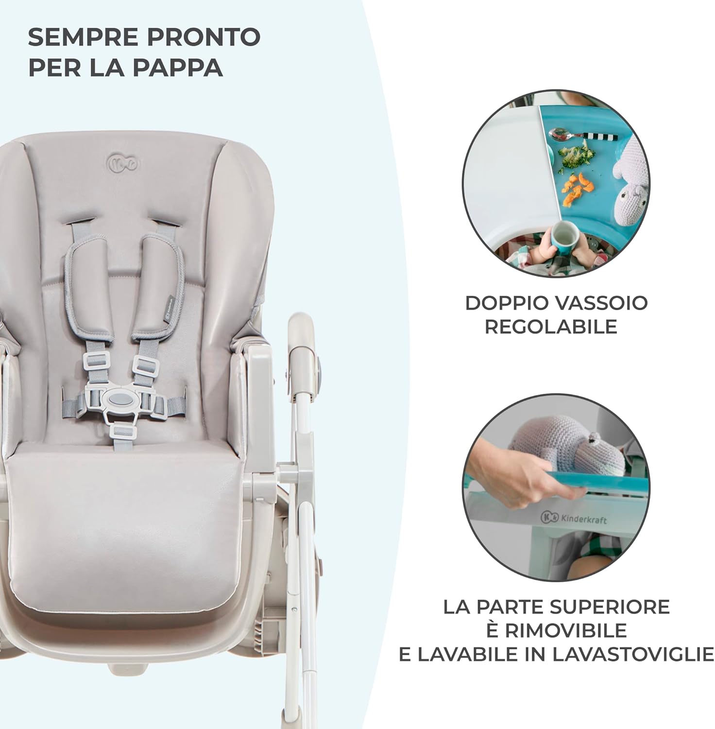 Thumbnail 5 de Kinderkraft YUMMY Seggiolone Pappa: seggiolone pieghevole e regolabile per neanche 6 mesi fino a 3 anni
