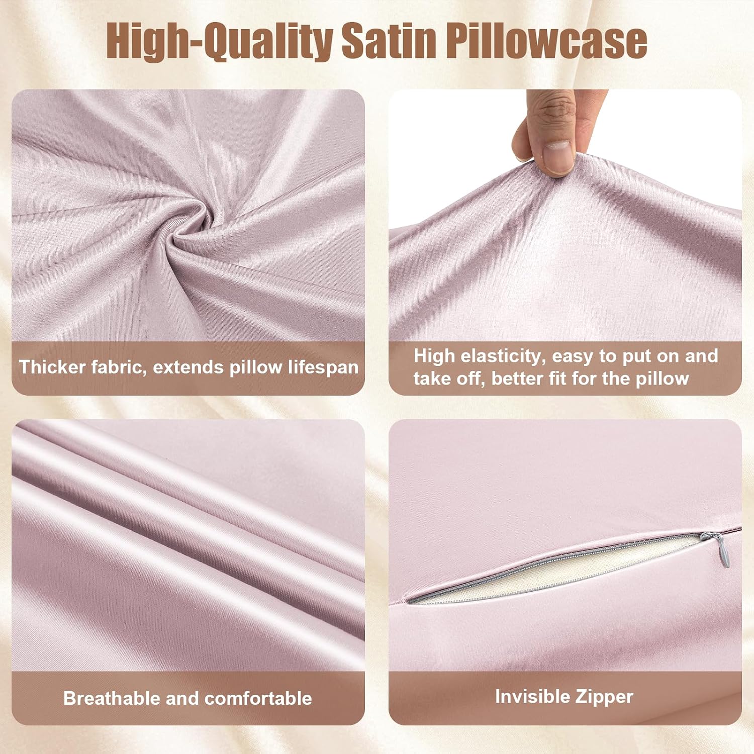 Detalle 2 de SAHEYER Cervical Pillowcase in Satin