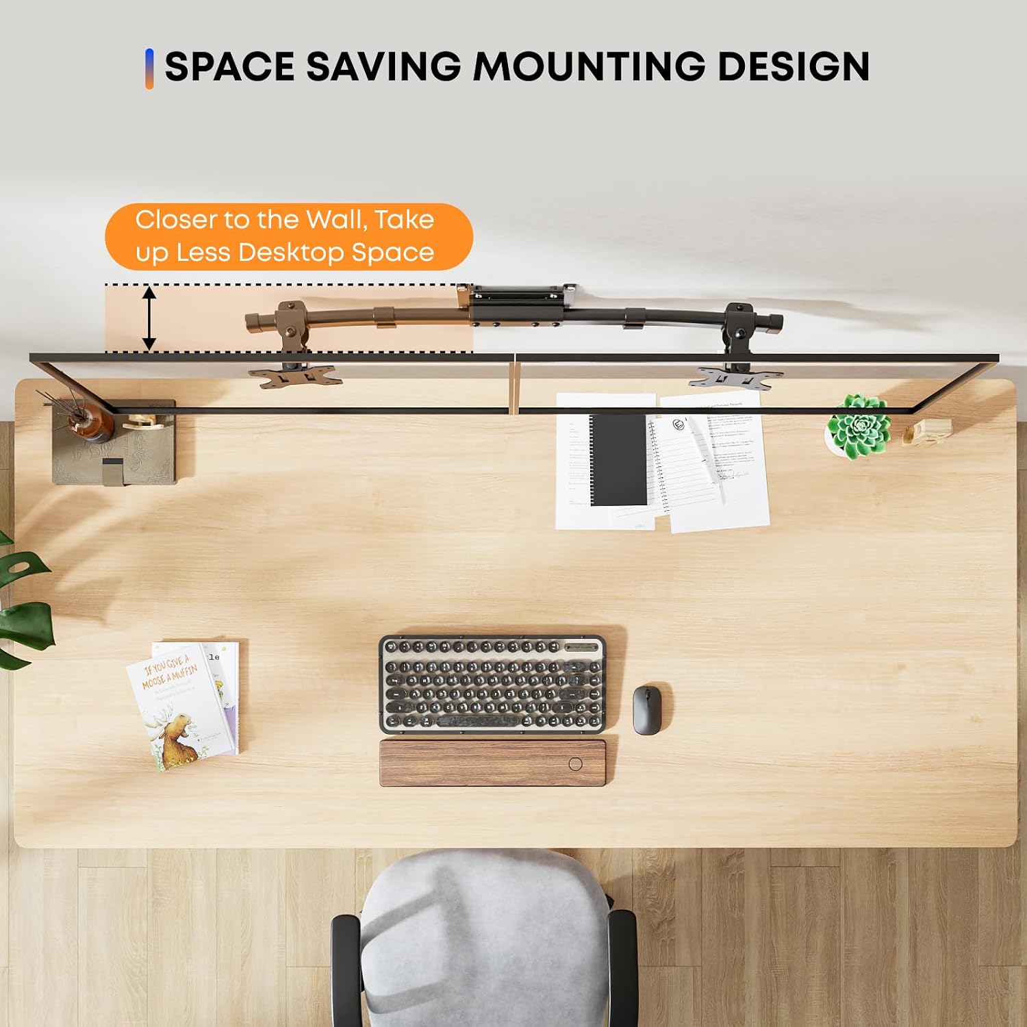 Thumbnail 2 de Dual Monitorhalterung Adapter für 13–27 Zoll Monitore (VESA 75x75/100x100) bis 10 kg pro Arm