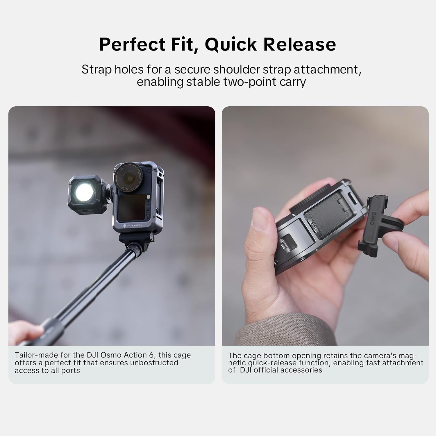 Thumbnail 6 de PGYTECH StreetPro Griff-Set für DJI Osmo Action 6 – Aluminium-Käfig, Griff & Zubehör