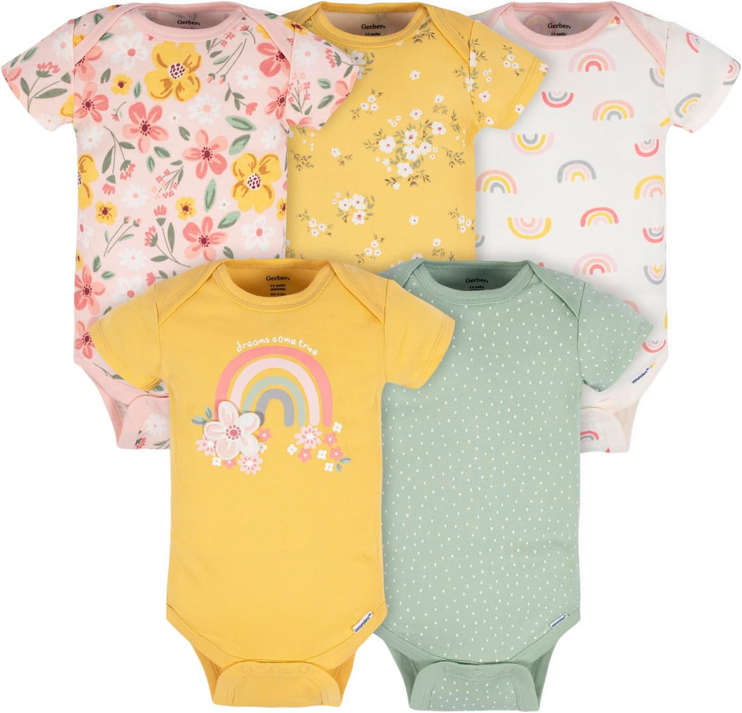 Detalle de Gerber Pacco da 5 Body a Maniche Corte per Bimba 0–24 Mesi