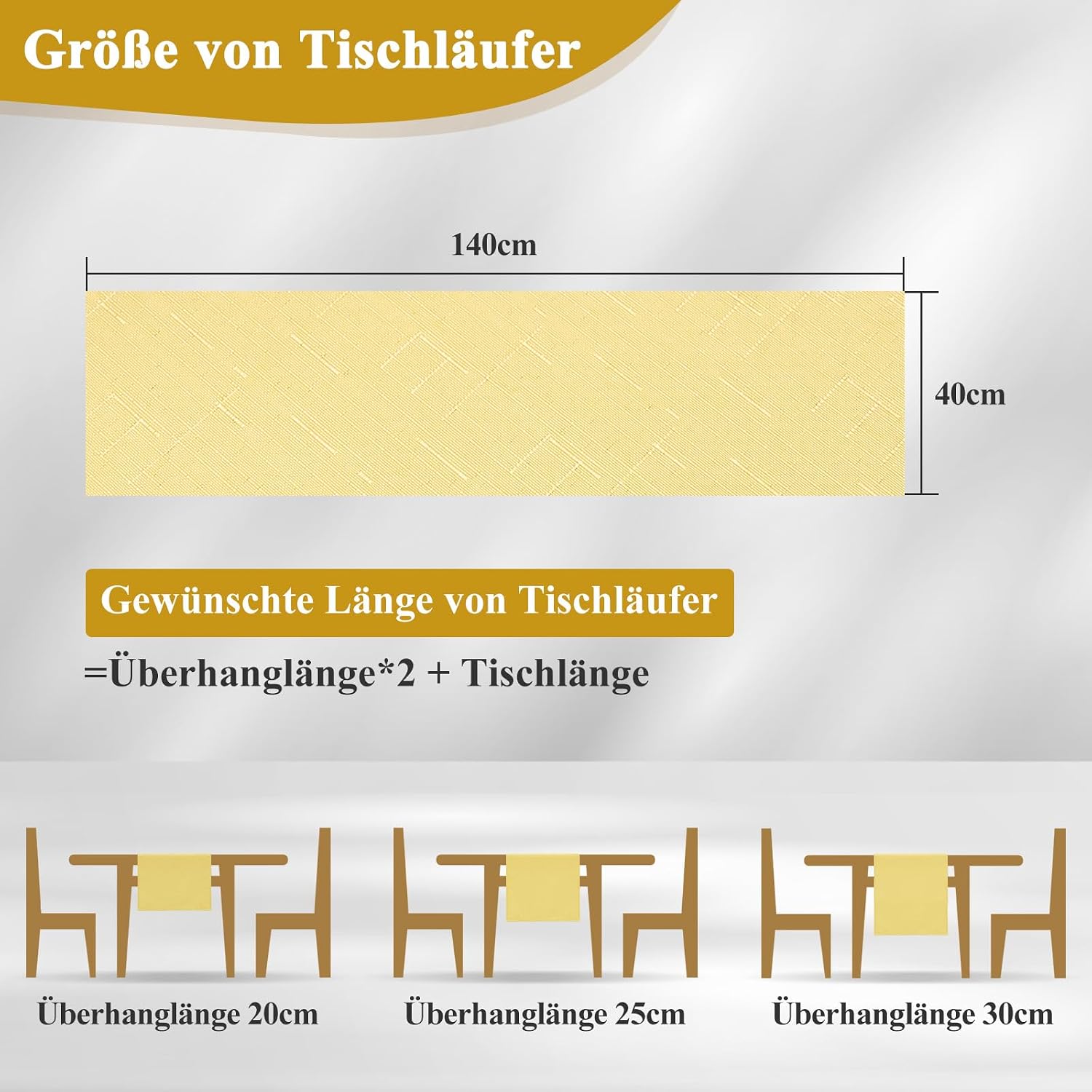 Thumbnail 4 de AooHome Tischdecke Gelb 100x140 cm Leinen-Optik