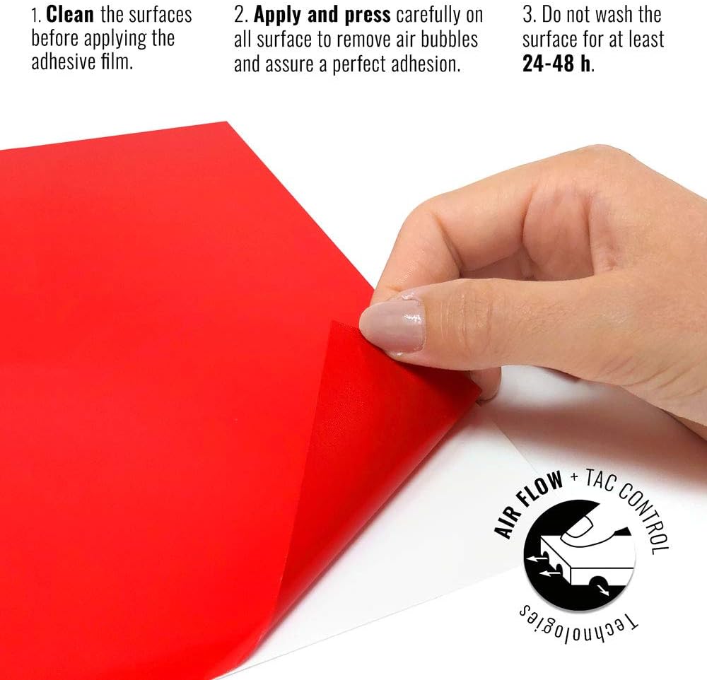 Detalle de Foglio Pellicola Adesivo Rosso Corsa per Wrapping 50 x 70 cm – Rosso Vivo Sport