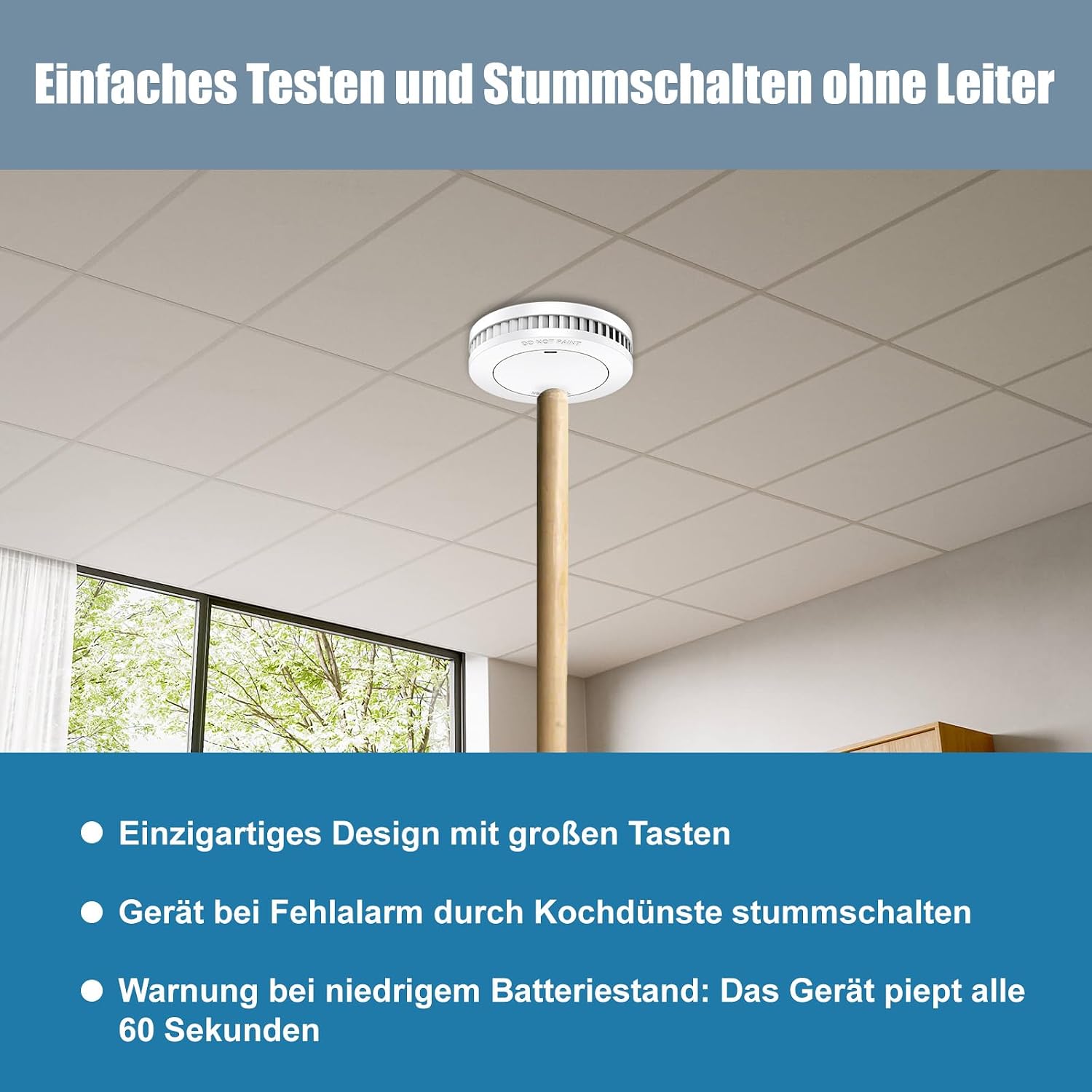 Thumbnail 6 de Rauchmelder 10 Jahre Batterie Magnethalterung Ohne Bohren