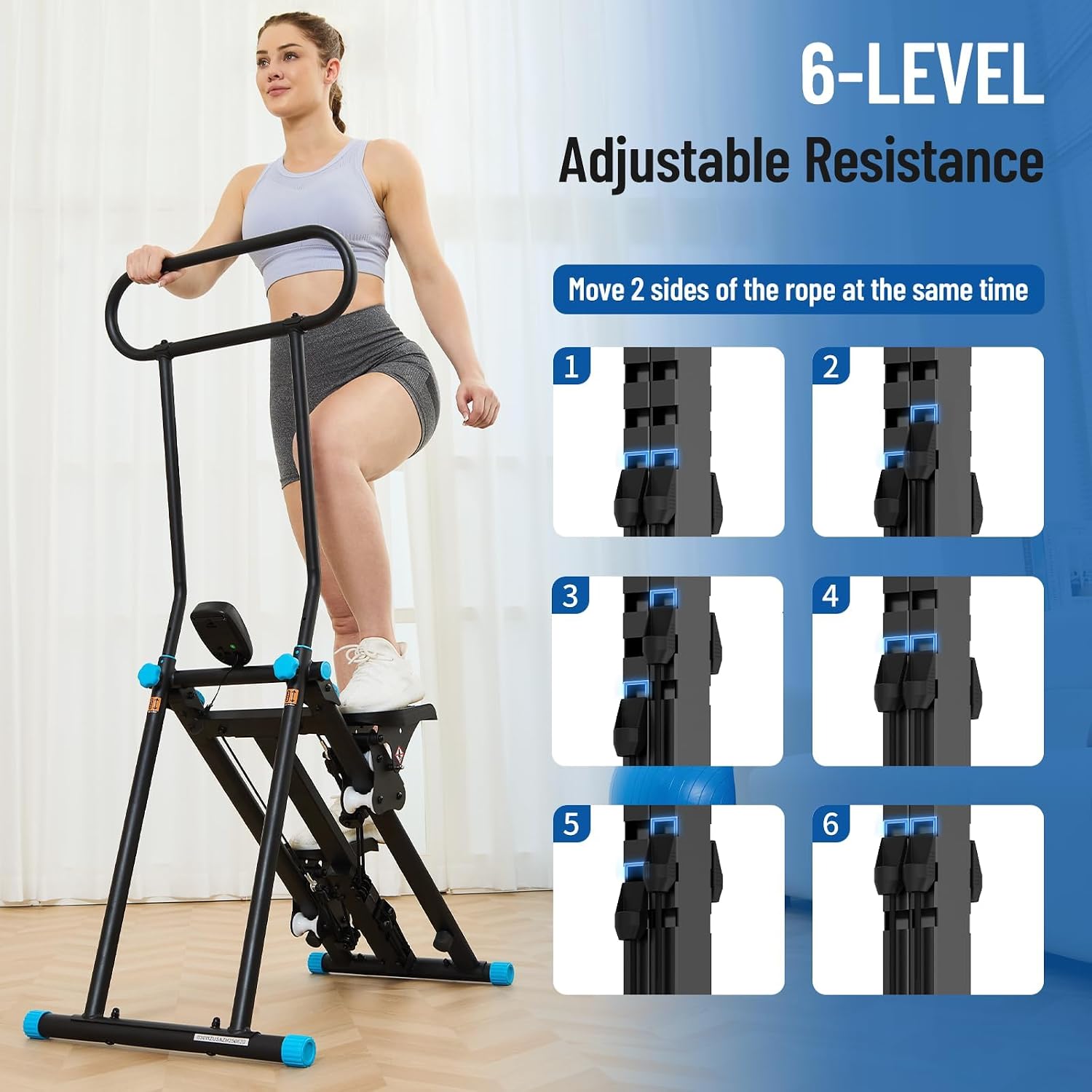 Detalle 2 de HXD-ERGO Home Stair Stepper, 6 Resistance Levels, 3-Height Handlebar