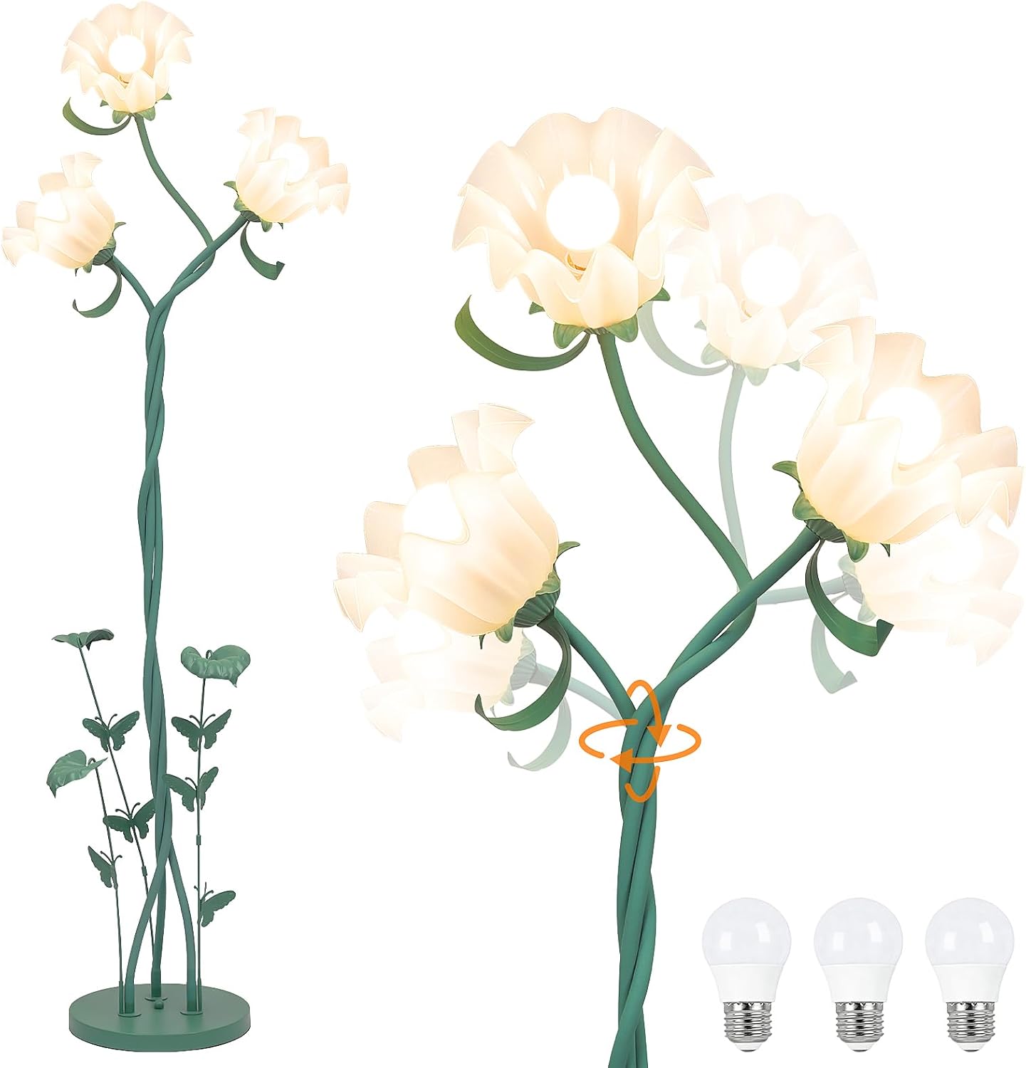 Detalle de TOBUSA Flower Floor Lamp, 67-Inch