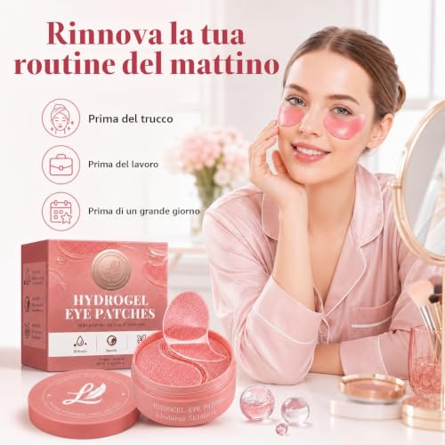 Detalle 2 de Linduray Skincare Patch occhi per occhiaie e borse, maschera quotidiana