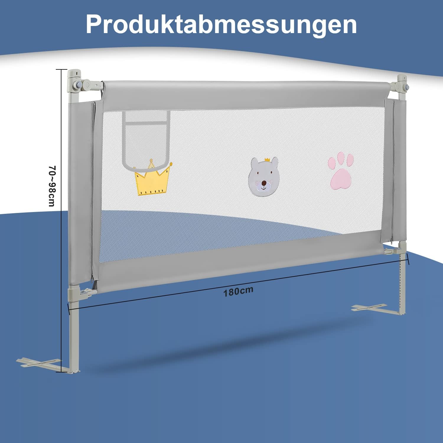 Thumbnail 1 de SWANEW Barriera per letto 180 cm – Barriera pieghevole per bambini, protezione e facilità di montaggio