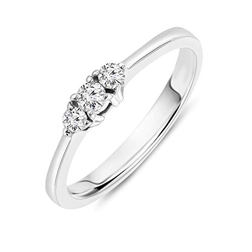 Thumbnail 1 de MIORE anillo trilogy en oro blanco 18 kt (750) con tres diamantes naturales de 0,15 ct