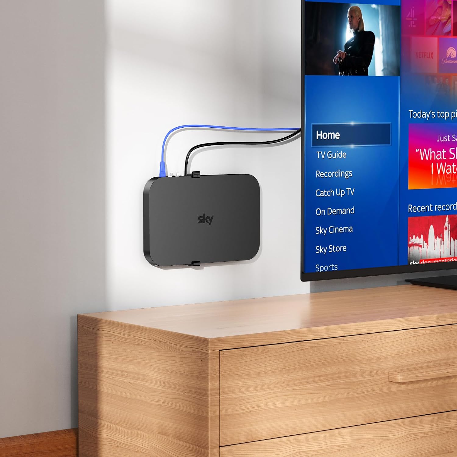 Thumbnail 6 de HomeMount Sky Q Box Wall Mount Bracket — Vertical Screw Fixing Behind TV
