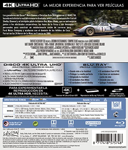 Thumbnail 1 de Le Mans '66 (Ultra-HD 4K + Blu-Ray) [Blu-ray] - Divisa Films