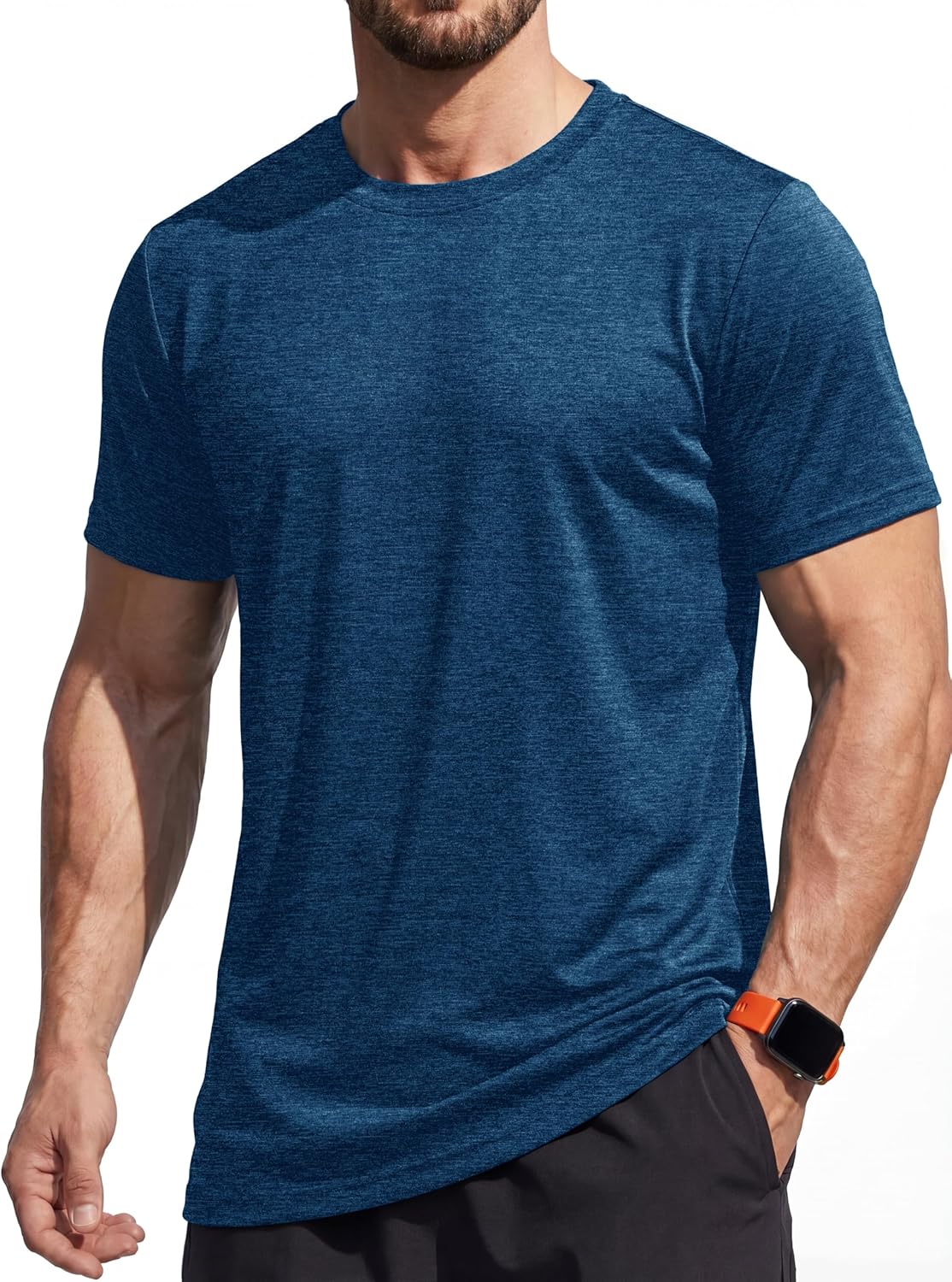 Detalle de MAGCOMSEN Herren Sportshirt atmungsaktiv Funktionsshirt aus Voll-Polyester (Kurzarm)