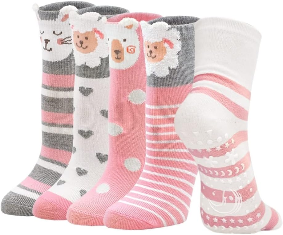 Detalle de PUTUO Calcetines Antideslizantes Niñas 5 pares