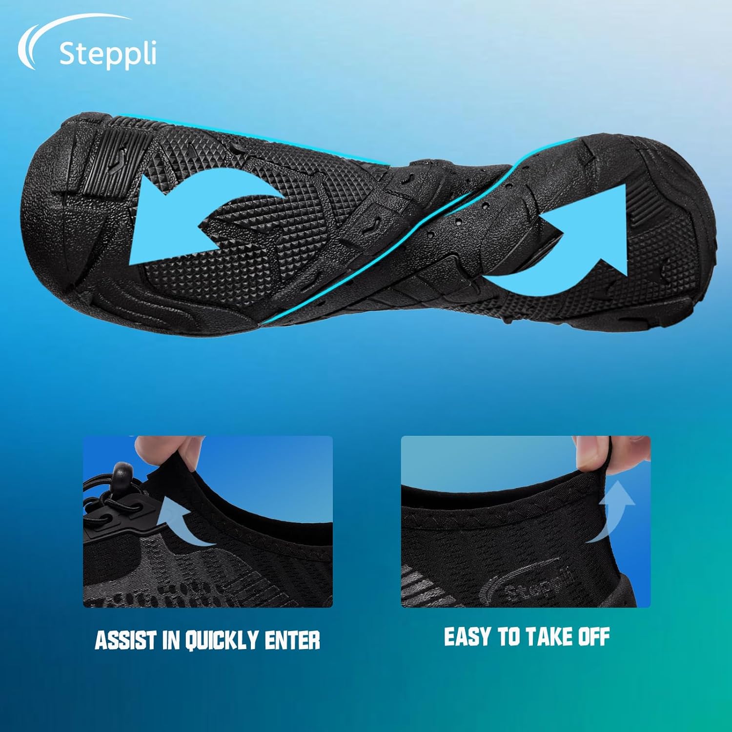 Thumbnail 3 de Steppli Water Shoes Beach Barefoot Swim Sea Aqua Shoes for Men and Women