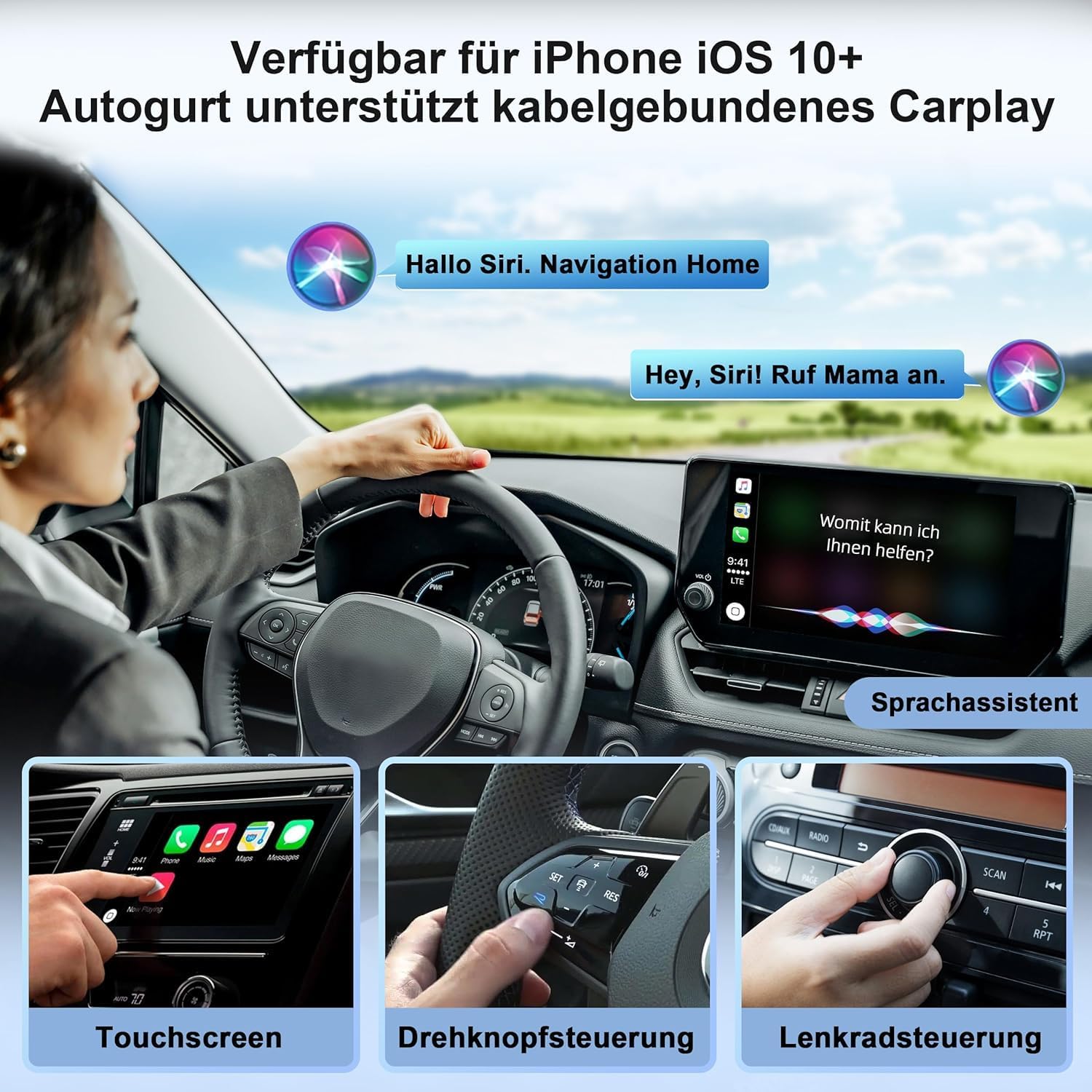 Thumbnail 6 de CAENEEDER Wireless Carplay Adapter (Blue) – Convert Wired CarPlay to Wireless for 2016+ Vehicles