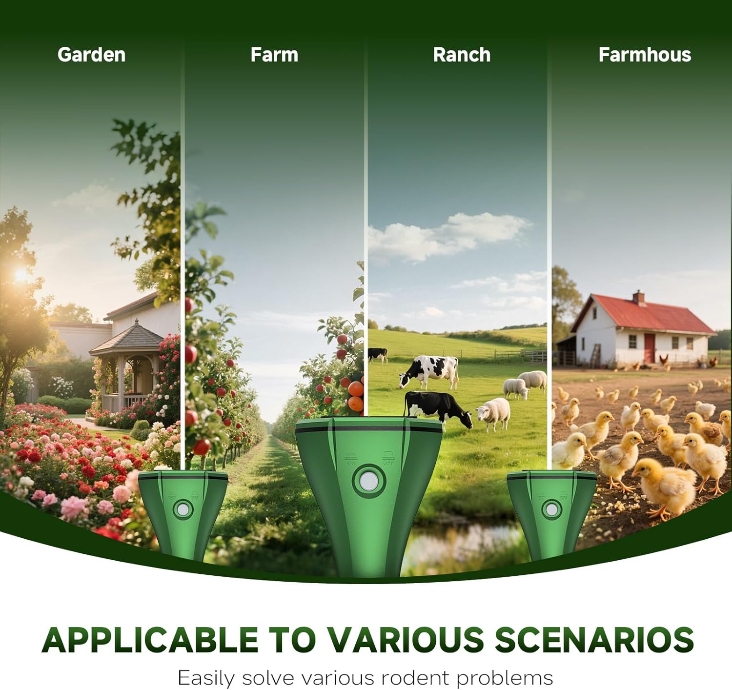 Thumbnail 3 de Maulwurf Vertreiber Premium Solar Wühlmausschreck 4er Pack (humane Ultraschall- & Vibrations-Abwehr)