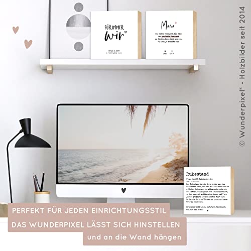 Thumbnail 6 de Wunderpixel Holzbild Definition Ruhestand – 15x15x2 cm, Fotodruck auf Birkenholz, zum Aufstellen oder Aufhängen