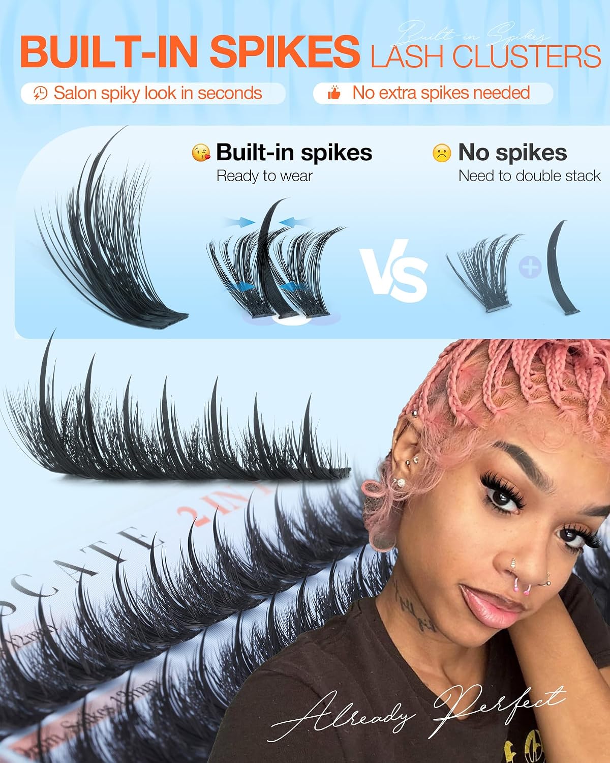 Detalle de CORUSCATE Manga Lash Clusters 12–18mm