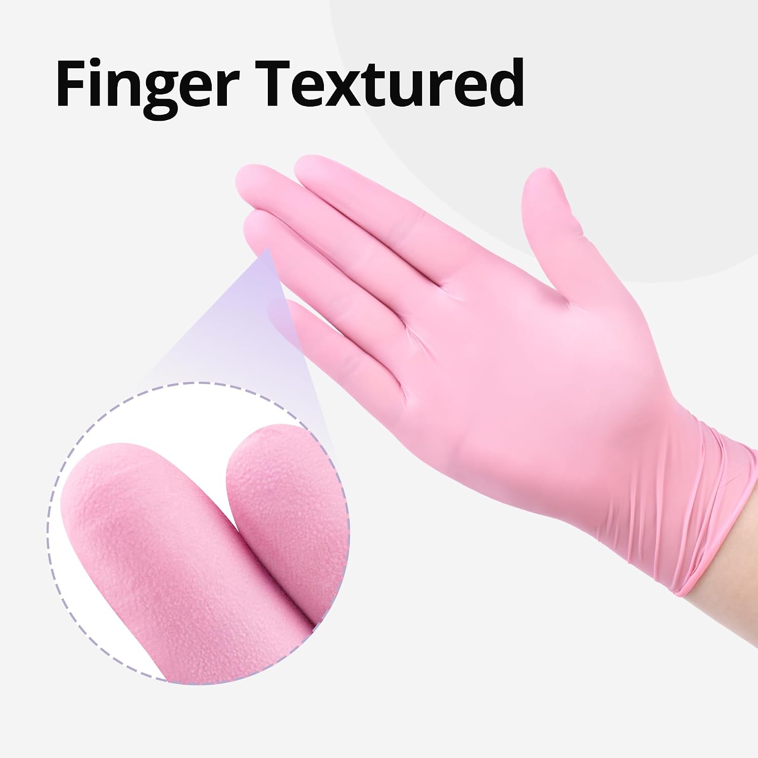 Detalle de SwiftGrip 4 Mil Nitrile Exam Gloves, Cherry Blossom, Latex-Free