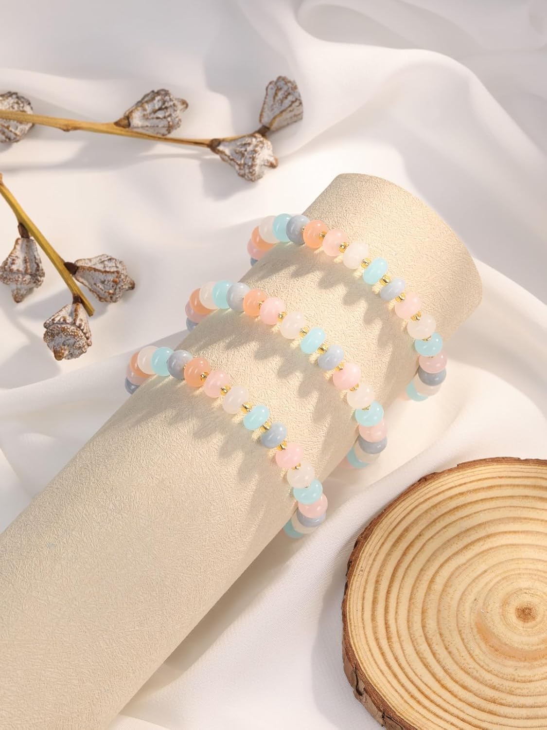 Detalle de JSDDE Healing Crystal Bracelet for Women and Girls: Colourful Boho Beaded Gemstone Jewellery