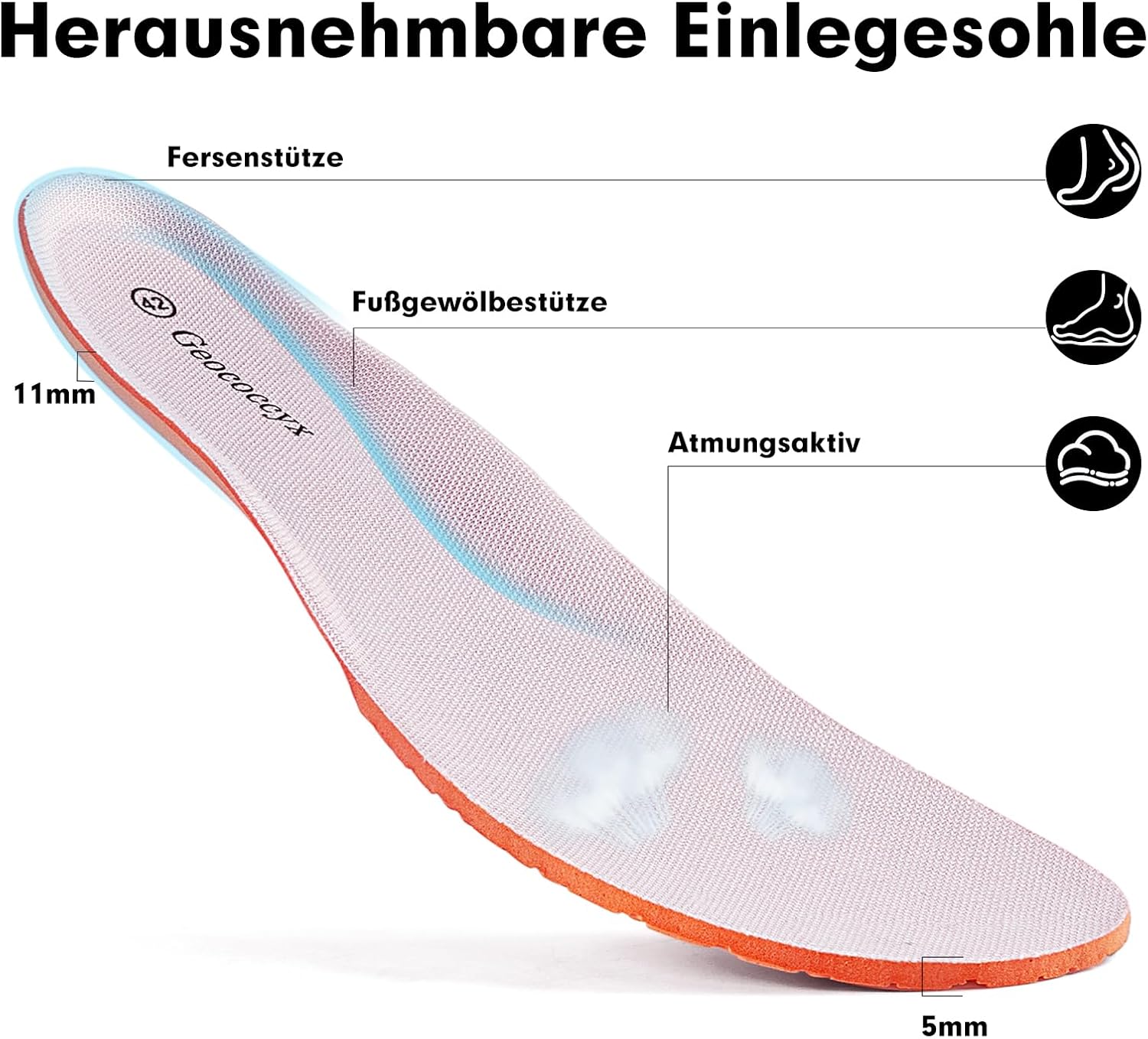 Thumbnail 5 de Geococcyx Herren Sportschuhe Sneaker mit breiter Zehenbox – atmungsaktiv, rutschfest, Gr. 39–46