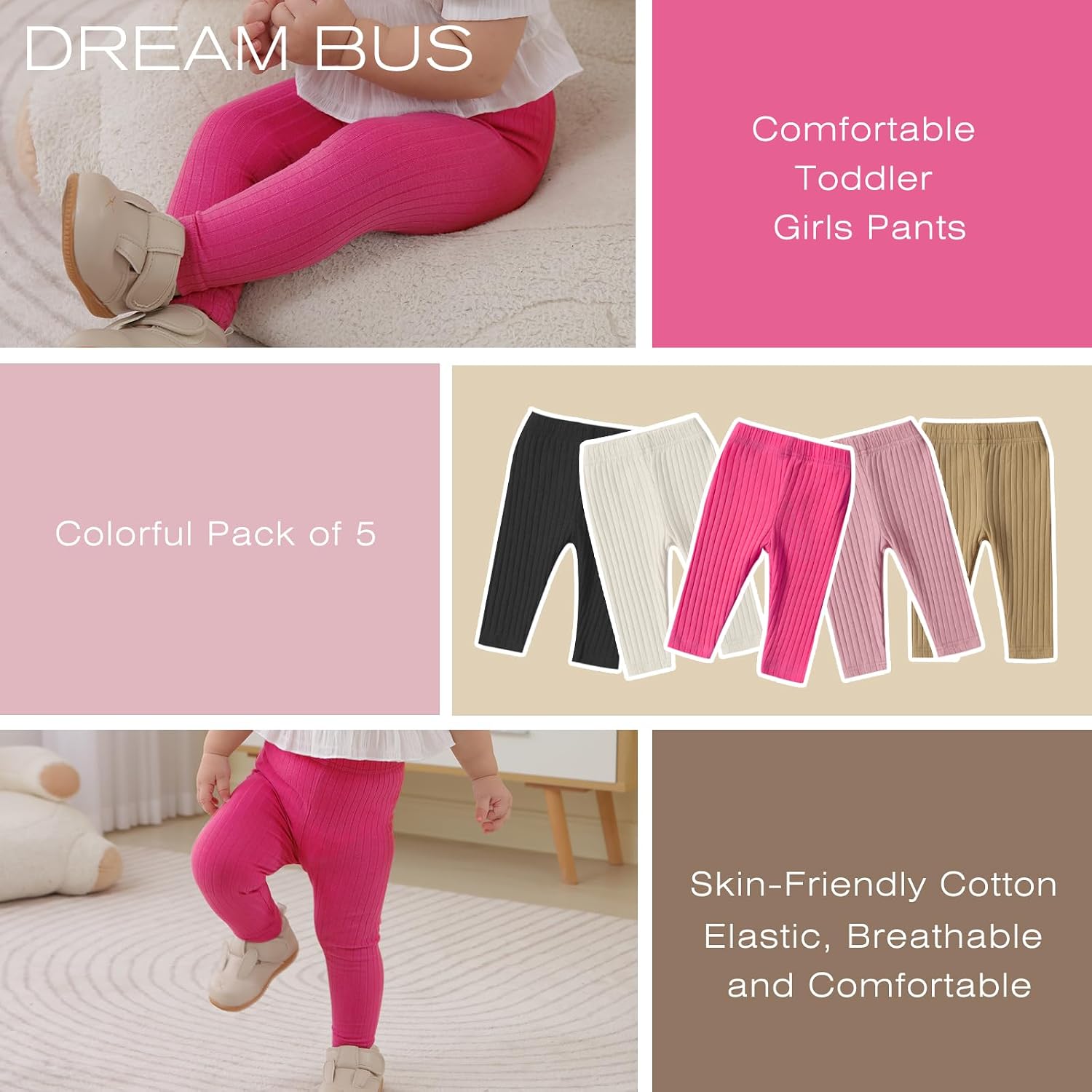 Detalle de DREAM BUS Toddler Leggings 5-Pack