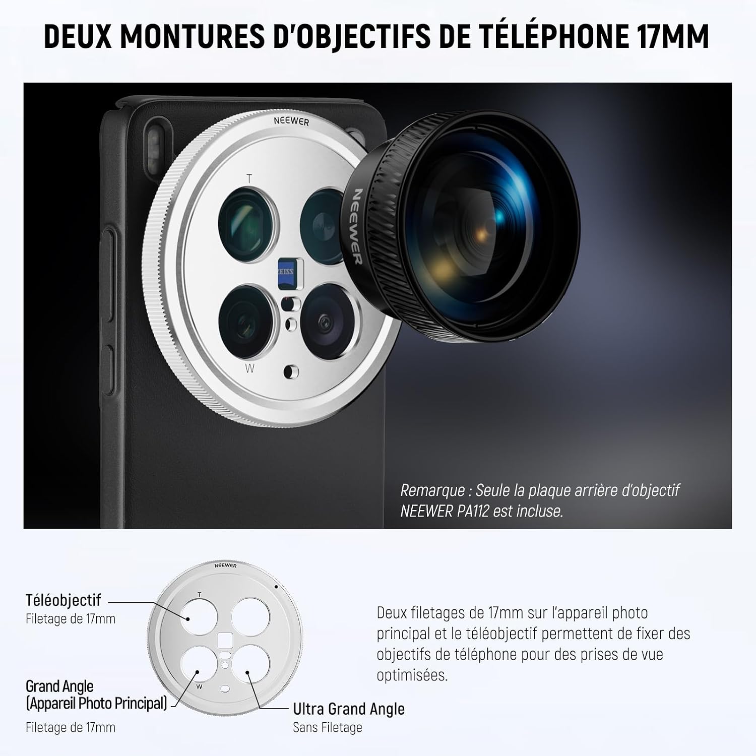 Detalle 1 de NEEWER X200 Ultra plaque arrière 17mm