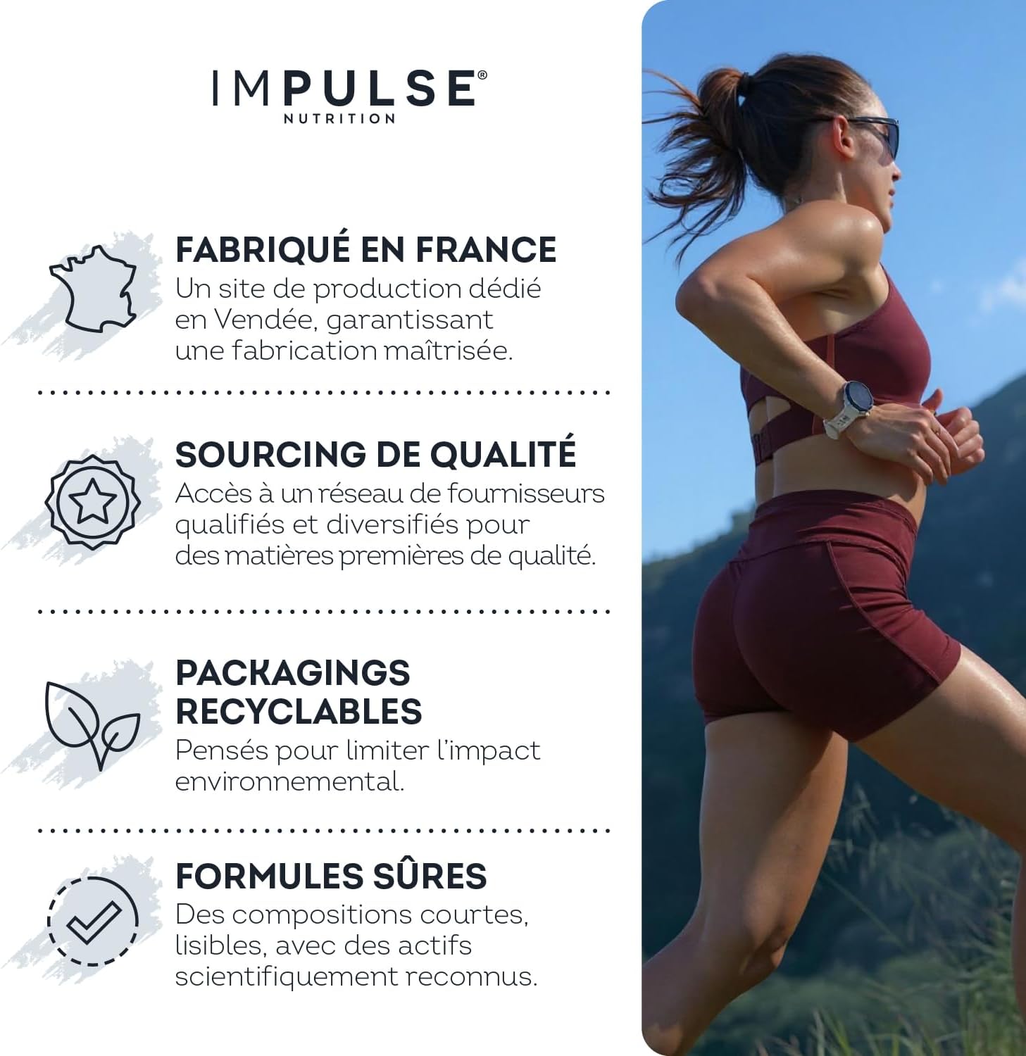 Detalle de Impulse Nutrition Électrolytes Poudre Citron – Hydratation, Énergie et Endurance (15 sachets)