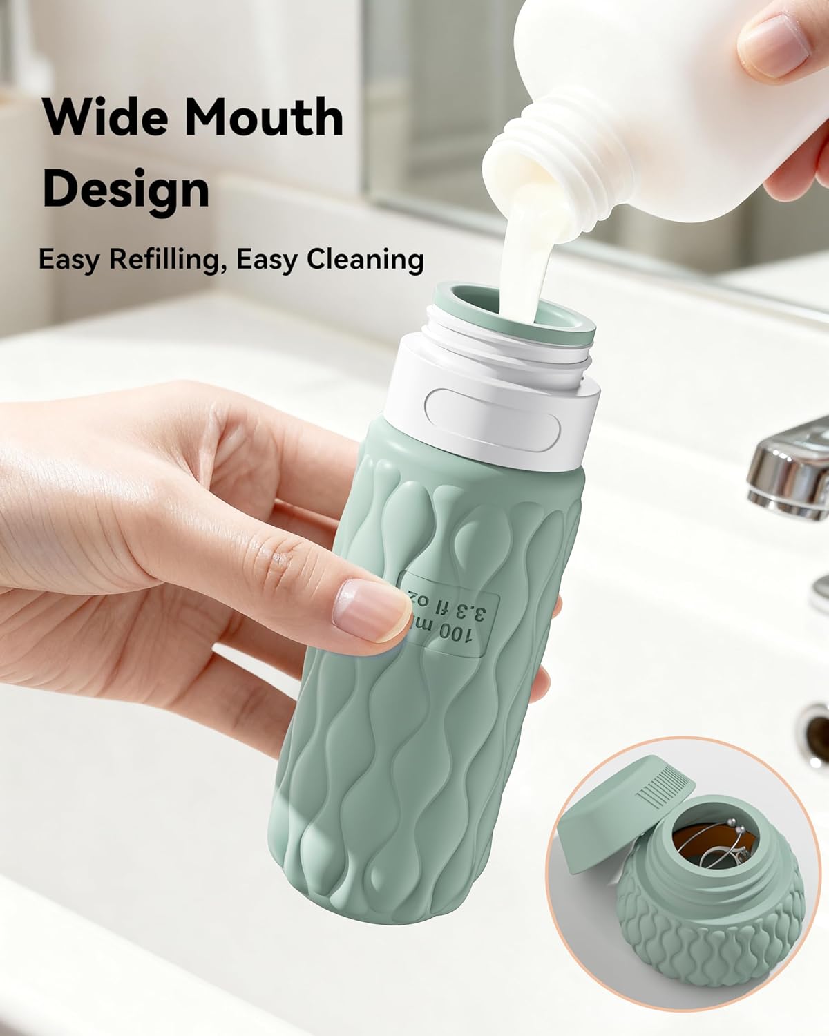 Thumbnail 4 de 8 Pack Silicone Travel Bottles for Toiletries with Labels and Clear Bag