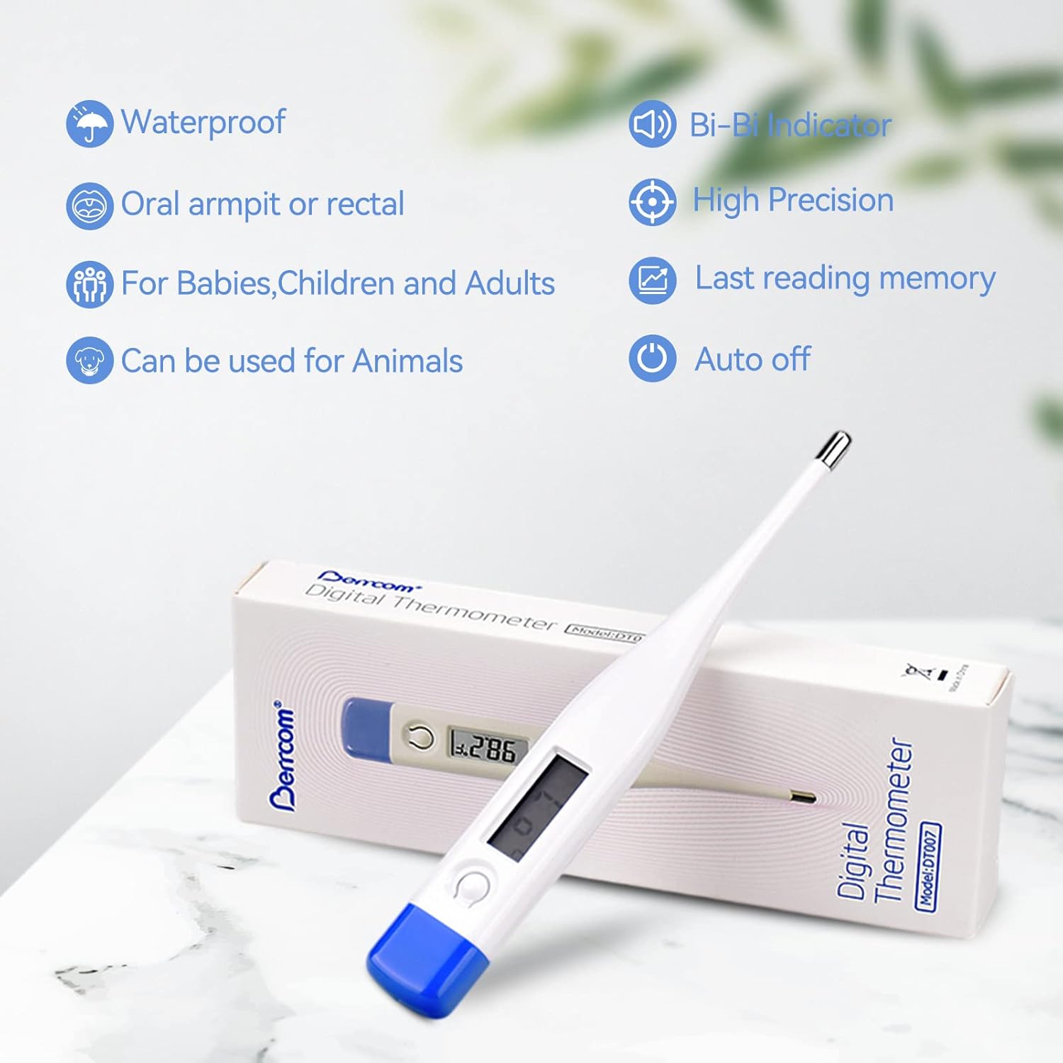 Thumbnail 2 de Berrcom Digital Thermometer for Adults and Babies (Oral, Underarm & Rectal) with Fever Alarm