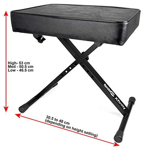 Detalle de RockJam Adjustable Piano Bench & Keyboard Stool