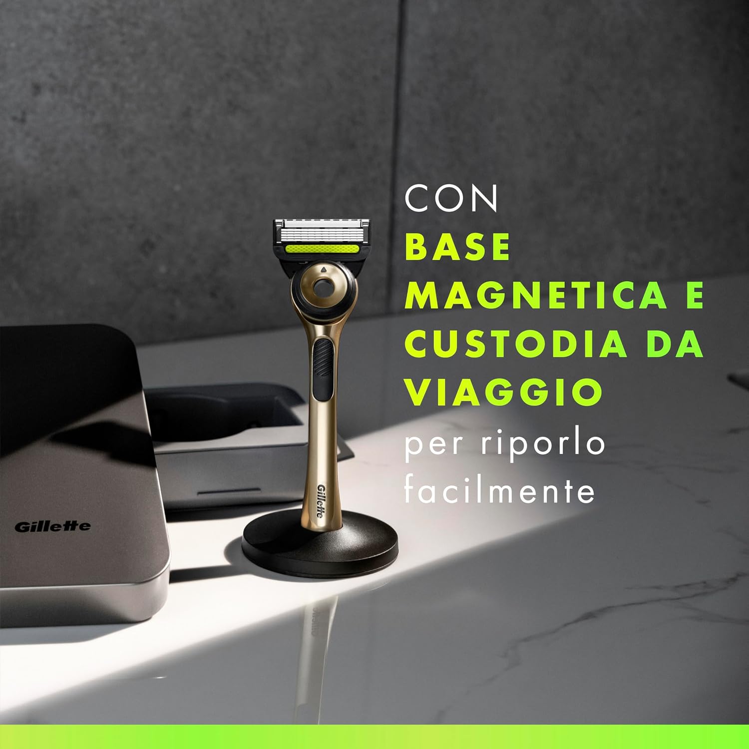 Detalle 2 de GilletteLabs Rasoio Champion Gold Edition 1 manico 5 lamette