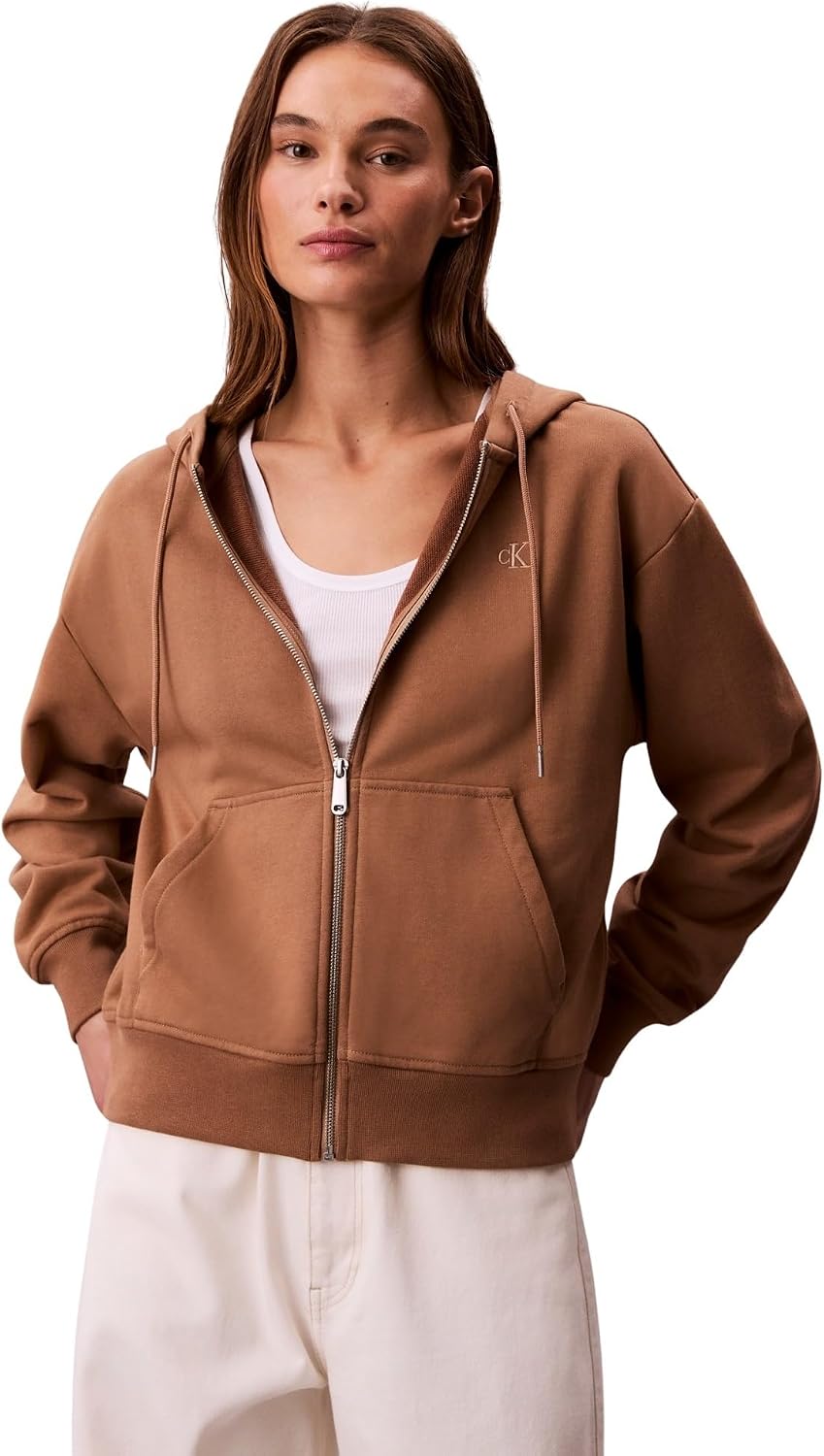 Thumbnail 5 de Calvin Klein Donna Felpa con zip Archive Logo French Terry con cappuccio