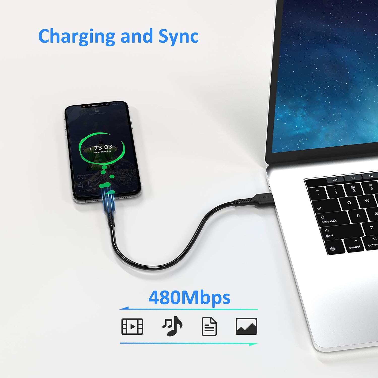 Thumbnail 4 de Short USB C Cable 0.3m 5Pack