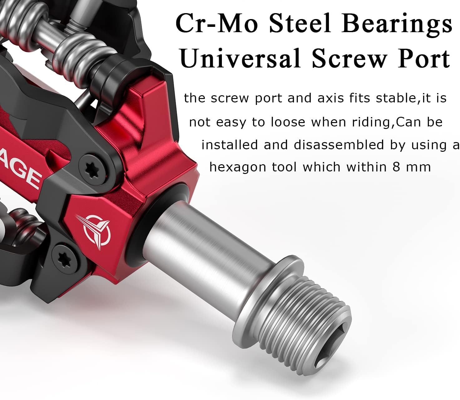 Thumbnail 3 de GEWAGE pédales klick MTB SPD double face en aluminium usiné CNC avec tension de déclenchement réglable (filetage 9/16)