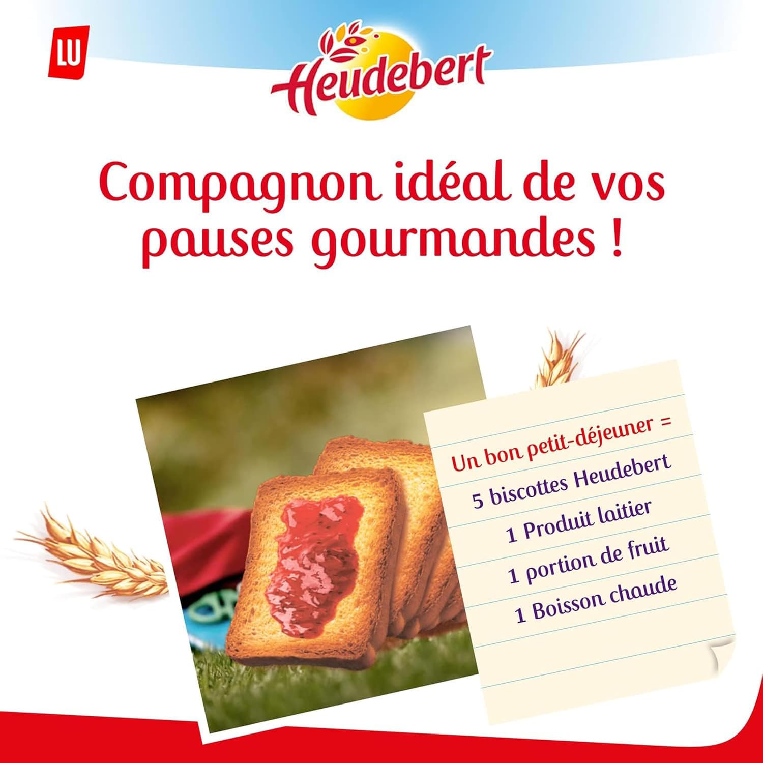 Detalle de Heudebert Biscottes aux Céréales Nature – Lot de 4 boîtes, 36 biscottes