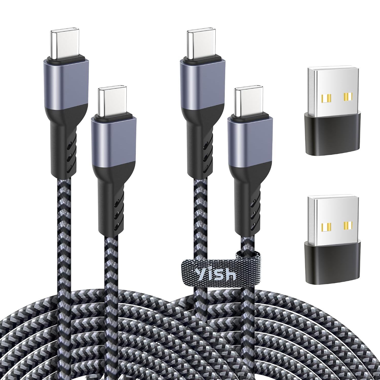 Detalle de YISH Cable USB C 65W Rápido 📱 2M + 2M Compatibilidad