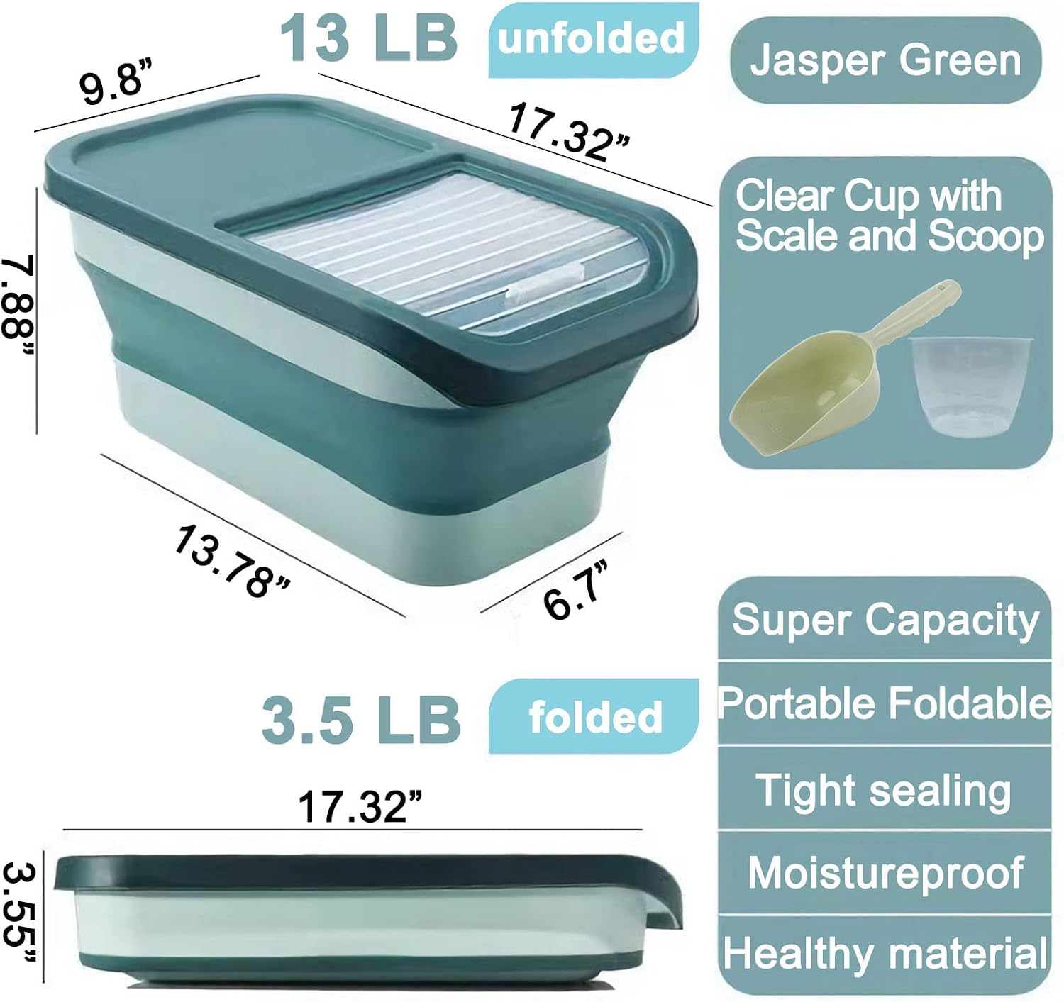 Detalle 2 de Wuciray Dog Cat Food Storage Container 10kg