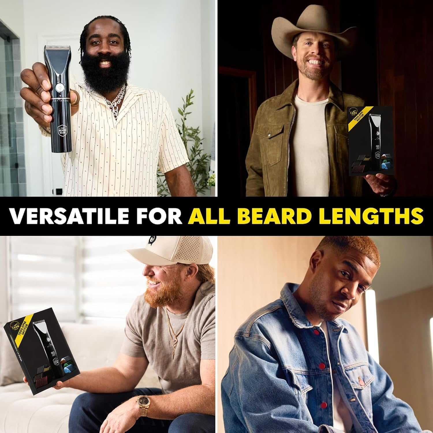 Thumbnail 4 de The Beard Club Beard Trimmer for Men 8 Color Guides 45 Trim Lengths 📏
