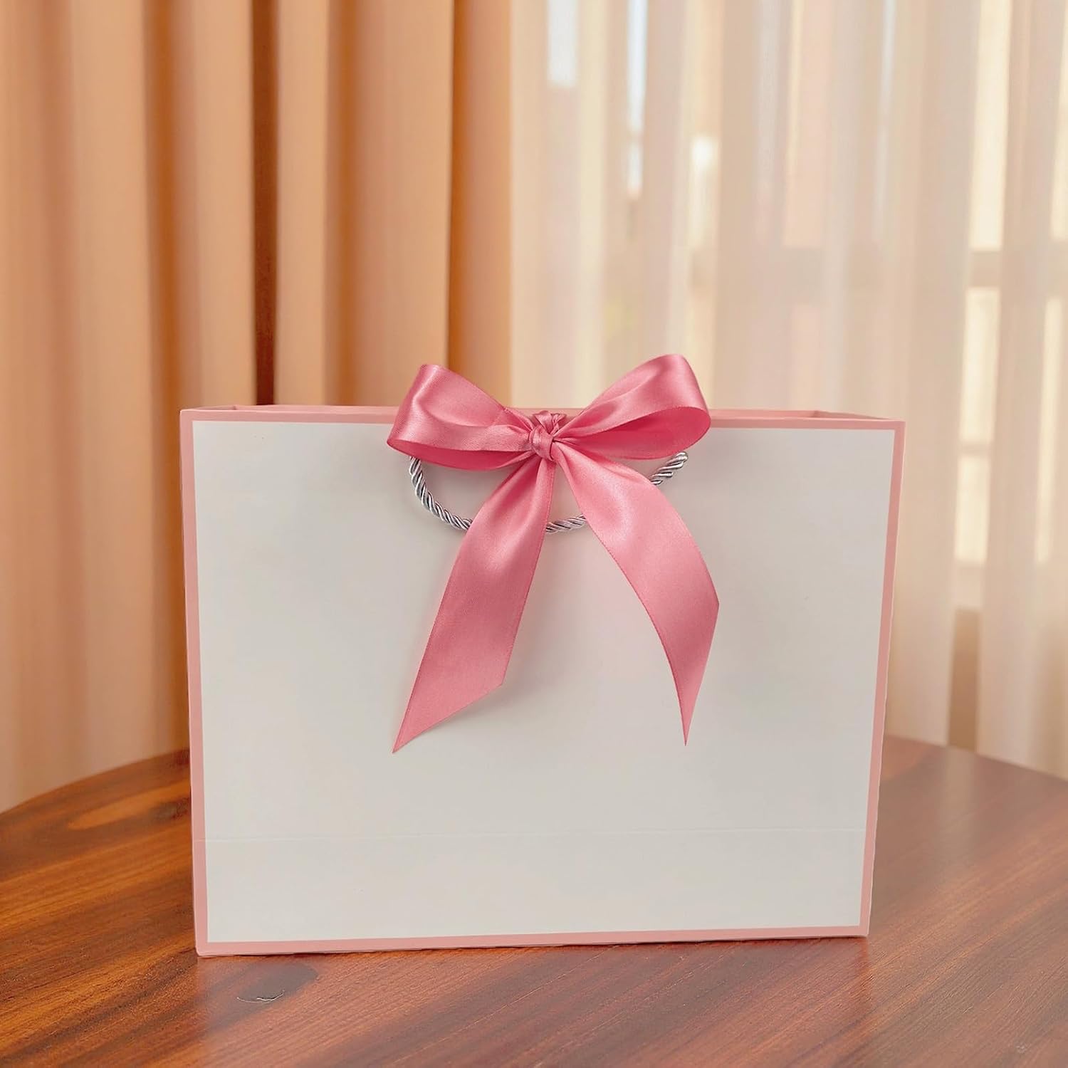 Thumbnail 3 de TKSBAG 12PCS Medium Gift Bags with Handles (White & Rose Gold)