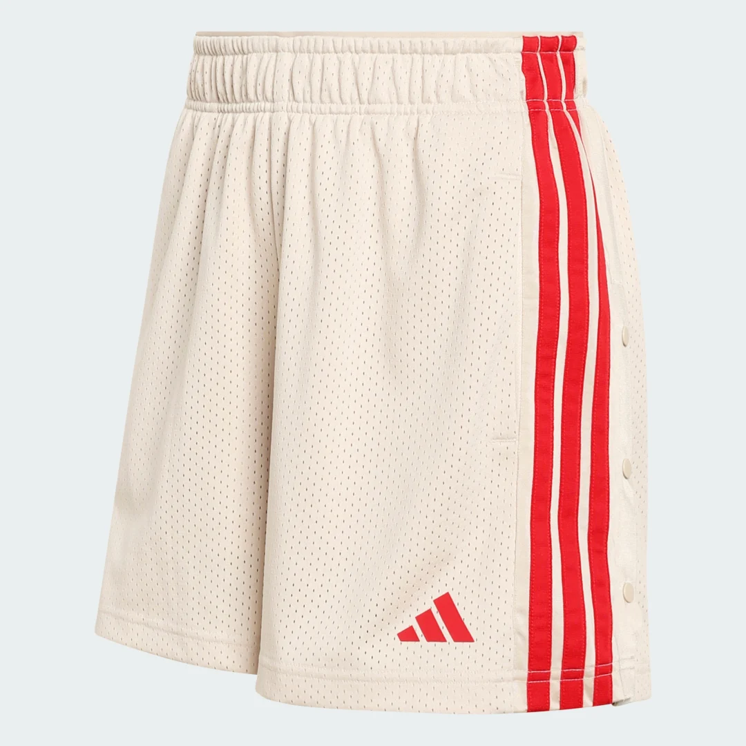 Detalle de Pantalón corto de malla Stadium de Adidas — beige