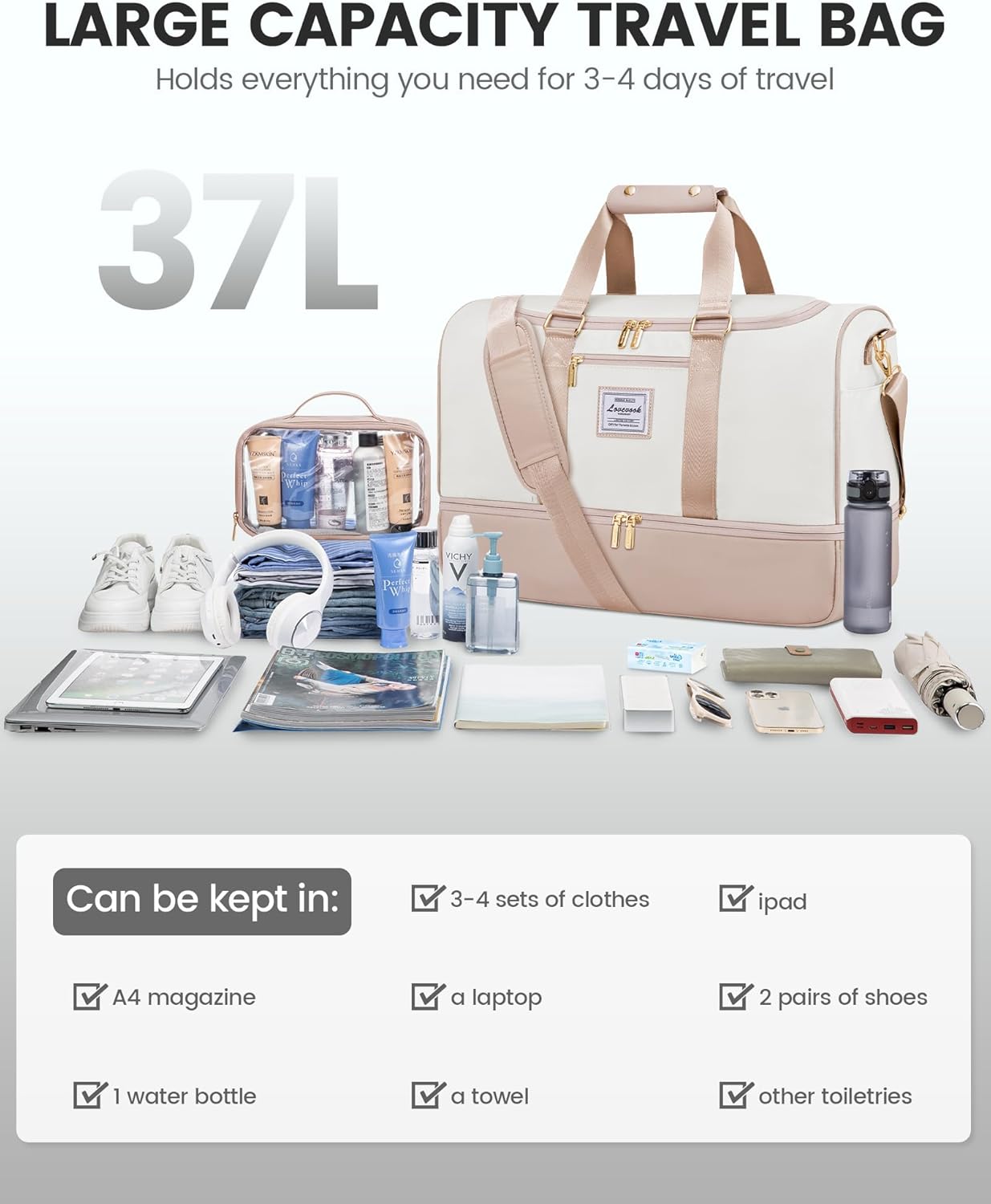 Thumbnail 4 de LOVEVOOK Reisetasche 37L Weekender Bag