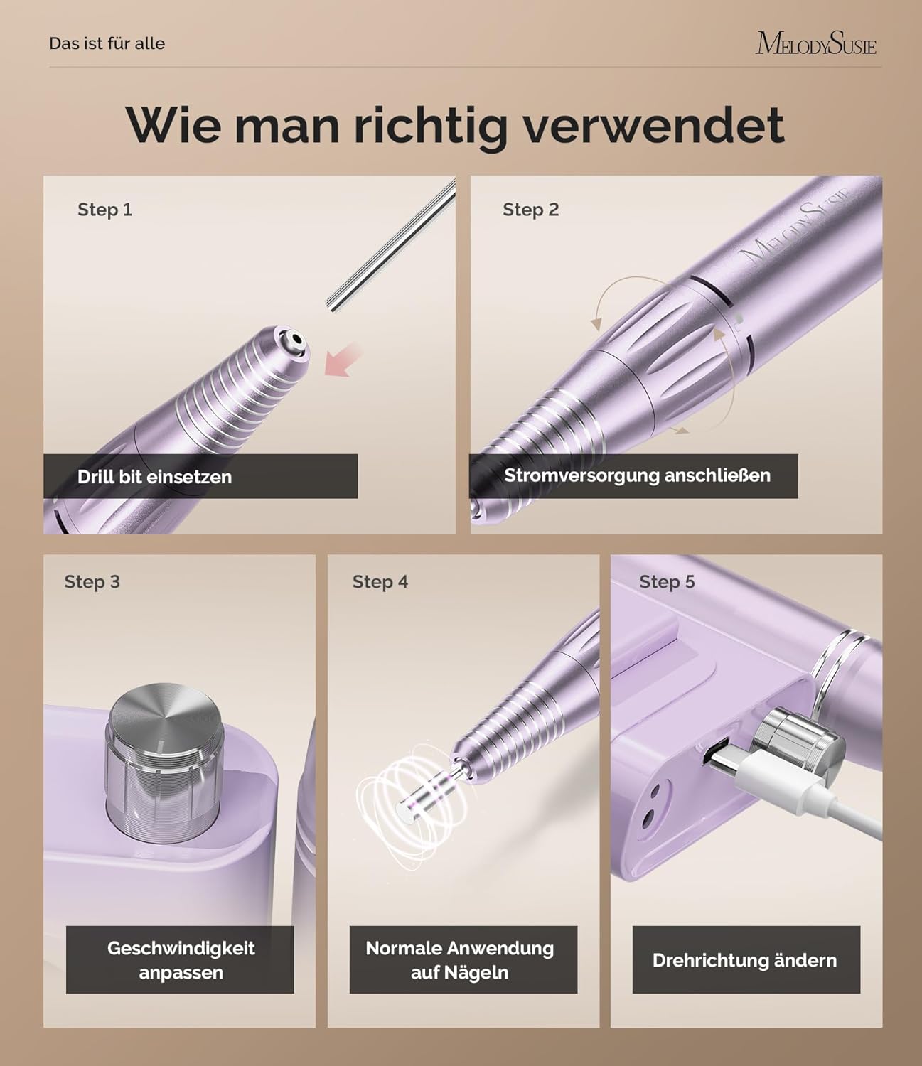 Thumbnail 3 de MelodySusie SC300F – professioneller aufsteckbarer Nagelfräser mit LCD und bis 30.000 U/min