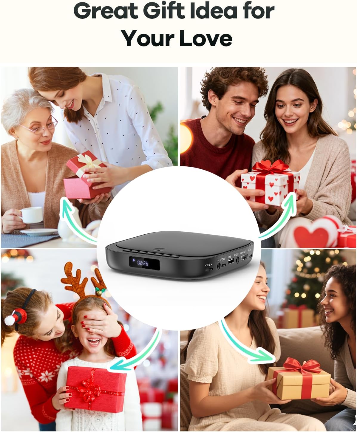 Thumbnail 6 de FELEMAN Mini DVD Player with HDMI, USB/TF Card Input and 1080P Upscaling